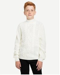 Белый свитер с косами для мальчика Gloria Jeans, размер 14+/170