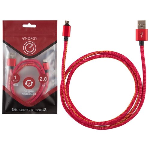 Кабель Energy ET-04 USB MicroUSB, цвет-красный деним (006379) кабель usb crown usb microusb cmcu 3103m cm000003315 красный