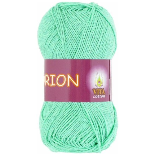 Пряжа Vita cotton Orion светлая зеленая бирюза (4577), 77%хлопок мерсеризованный/23%вискоза, 170м, 50г, 1шт