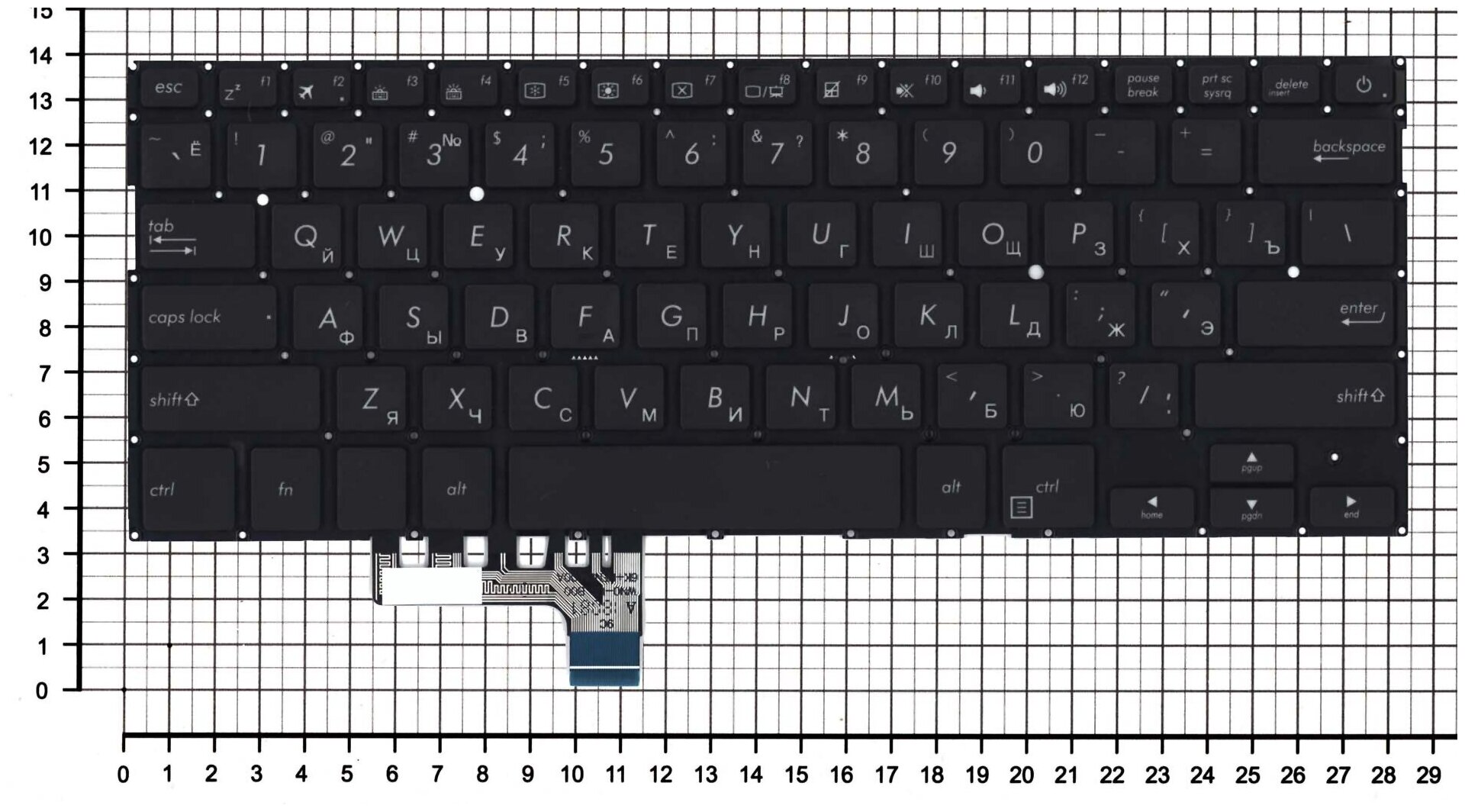 Клавиатура для ноутбука Asus UX331 UX331U UX331UA UX331UN черная под подсветку