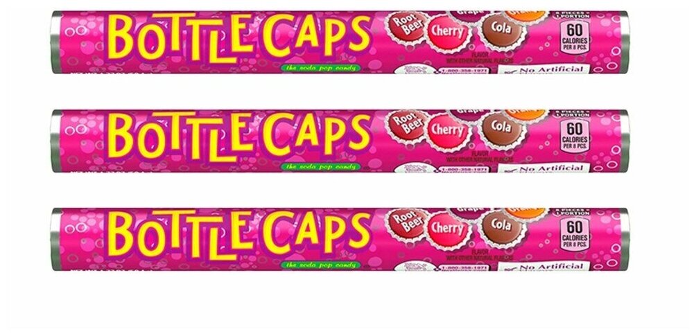 Конфеты Wonka Bottle Caps 5 вкусов (3 шт. по 50,1 гр.) - фотография № 1