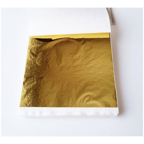 Зеркальная поталь 9х9 см Art and Play, 100 листов, церковное золото К