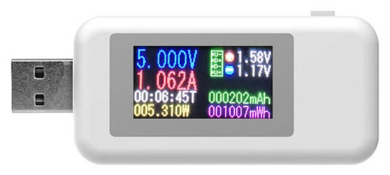 Многофункциональный USB тестер ABC с цветным ЖК-дисплеем (KWS-MX18L) с поддержкой QC2.0-QC3.0