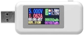 Многофункциональный USB тестер ABC с цветным ЖК-дисплеем (KWS-MX18L) с поддержкой QC2.0-QC3.0