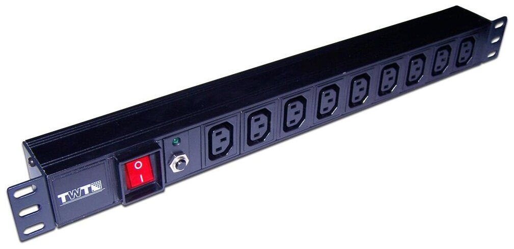 Блок распределения питания Lanmaster TWT-PDU19-10A9C3 гор. размещ. 9xC13 базовые 10A без вилки