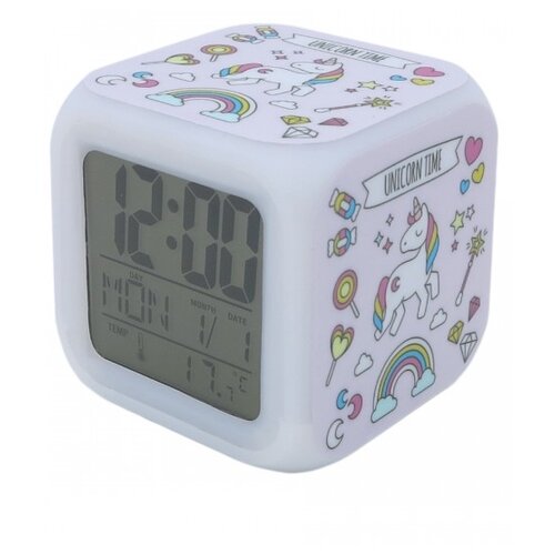 Часы-будильник Единорог №20 (с подсветкой)