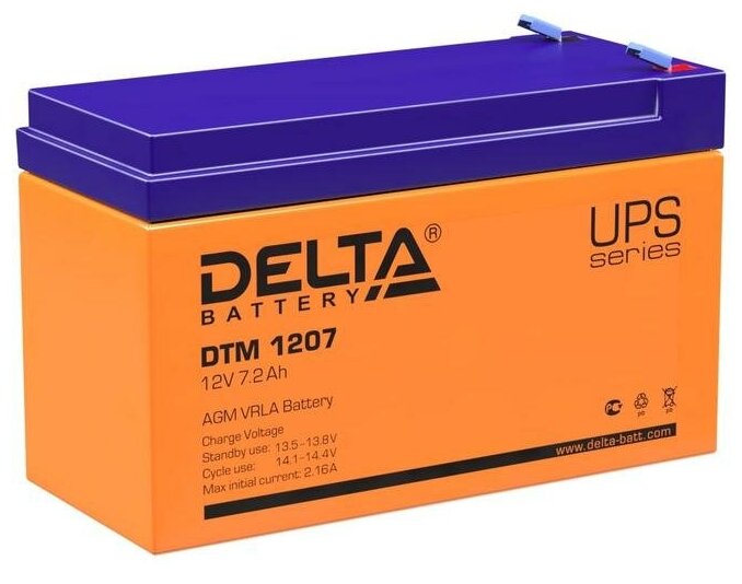 Аккумулятор 12В 7А. ч. Delta