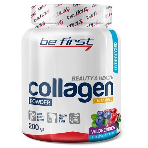 Be First Collagen + vitamin C 200 г лесные ягоды коллаген be first collagen vitamin c лесные ягоды 200 гр