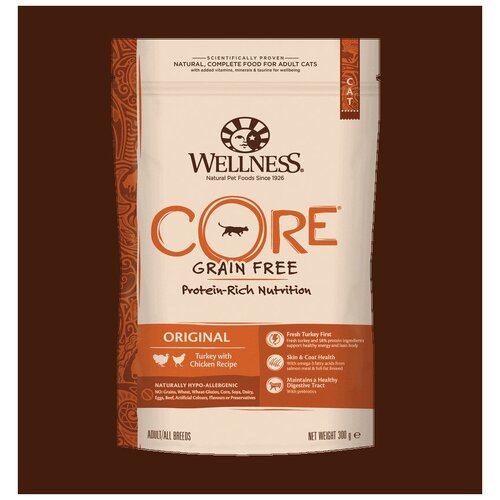 Wellness CORE корм для взрослых кошек с индейкой и курицей 300 гр