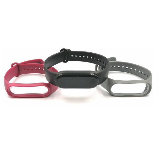 Фитнес браслет М6 с измерением давления и пульсометром умный браслет с экраном - 3 браслета черный бордовый серый 90000₽