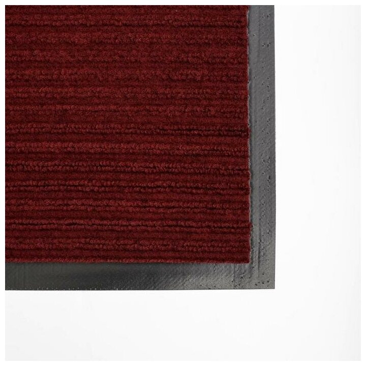 Коврик придверный влаговпитывающий "Стандарт", 40х60 см, ребристый, цвет бордовый - фотография № 3