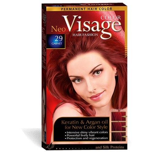COLOR Visage Стойкая крем-краска для волос, 29 Красный гранат / Garnet