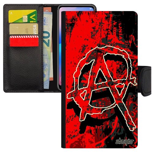 фото Чехол книжка на смартфон // iphone x // "анархия" дизайн анархизм, utaupia, красный