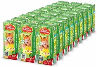 Сок Сады Придонья Яблоко-вишня (Tetra Pak), с 5 месяцев, 0.2 л, 27 уп.