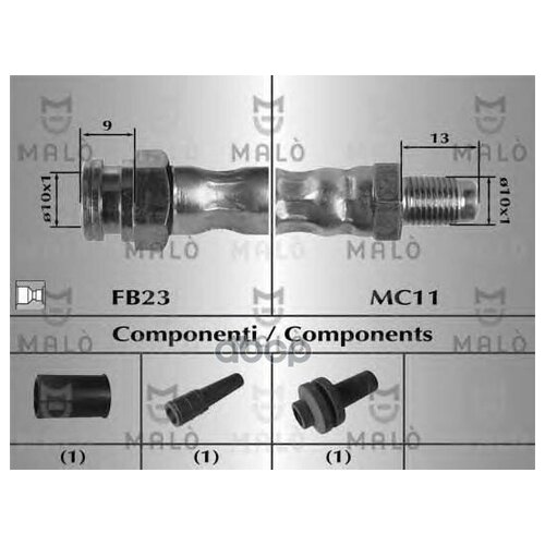 MALO 80755 Шланг тормозной () 1шт