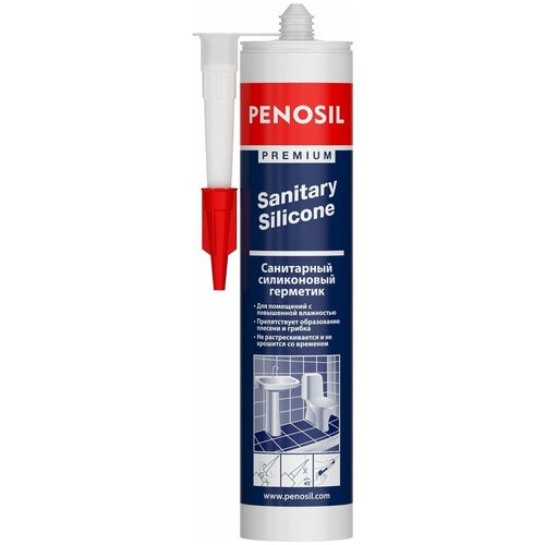 PENOSIL 280 мл, прозрачный, санитарный, герметик силиконовый H4181 санитарный силиконовый герметик penosil s