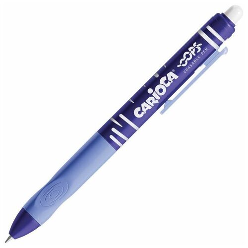 Ручка гелевая Carioca стираемая автоматическая Италия Oops, синяя, узел 1 мм, линия письма 0,7 мм