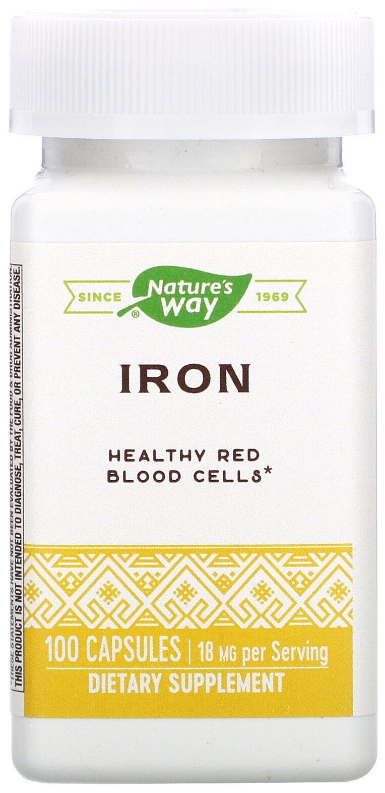 Минералы Nature's Way Iron 100 капсул 18 мг