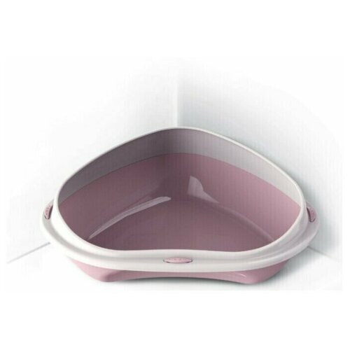 Лоток для кошек Lilli Pet угловой XXL, 58х48х20,5см, розовый