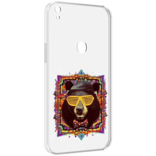 Чехол MyPads Медведь в очках для Alcatel SHINE LITE 5080X 5.0 задняя-панель-накладка-бампер