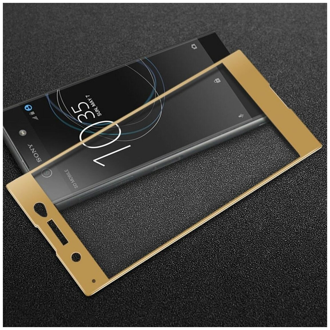 Защитное стекло 3D для Sony Xperia XA1 Ultra (золотой)