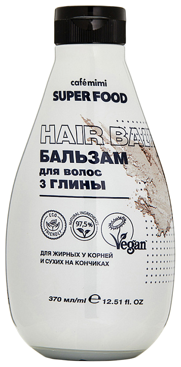 Cafe mimi бальзам Super food для волос 3 глины, 370 мл