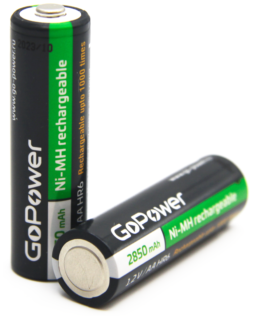 Аккумуляторная батарейка R6 AA GoPower NI-MH 2850mAh 2шт