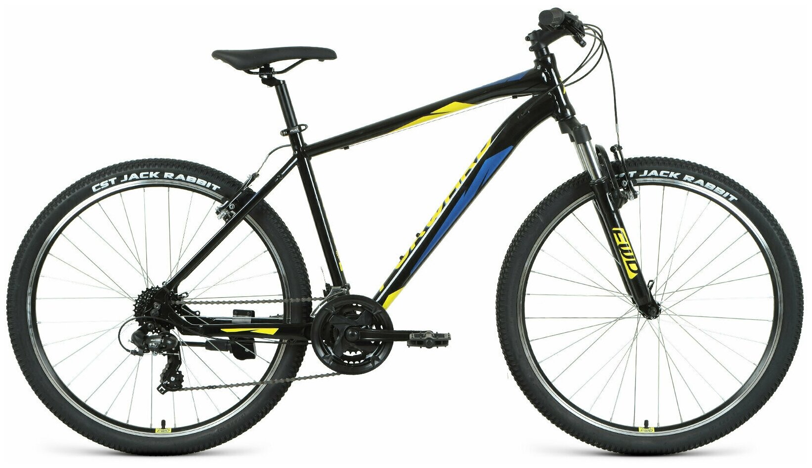 Велосипед 27,5" Forward Apache 27,5 1.2 S AL чёрный/жёлтый 20-21 г рама 15" RBKW1M37GS02