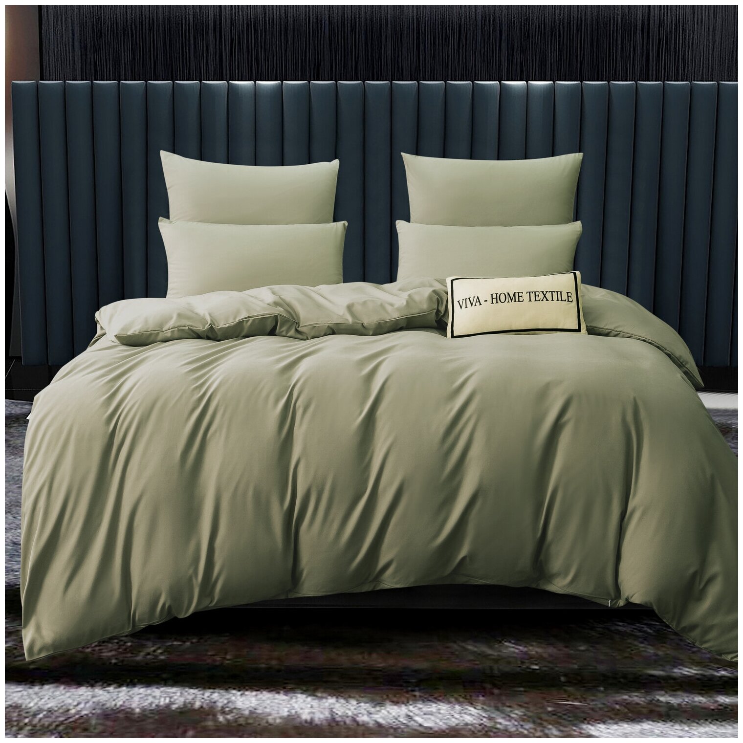 Комплект постельного белья 1.5 спальный с наволочками размером 70х70 Однотонный Сатин CS048 - фотография № 1