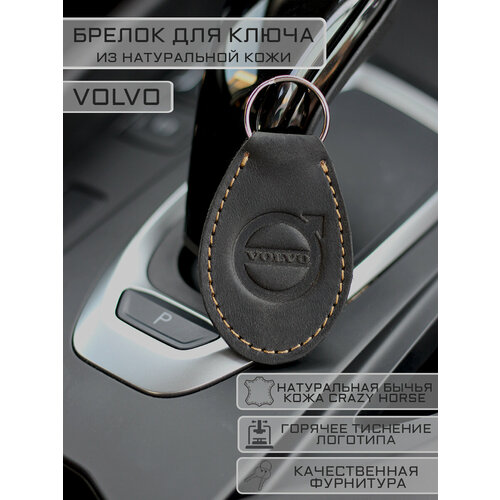 фото Брелок woodpecker workshop, гладкая фактура, volvo, чёрный