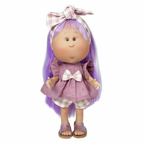 Виниловая кукла Нинес дОнил из серии Мия - Девочка в тёмно-розовом платье (30 см)