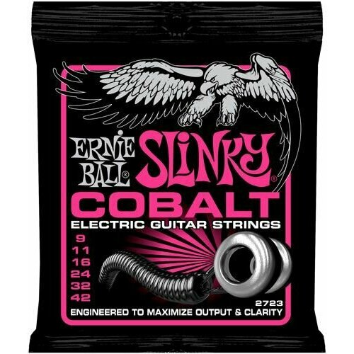 комплект cтрун для электрогитары ernie ball p02722 cobalt hybrid slinky P02723 Cobalt Super Slinky Комплект cтрун для электрогитары, кобальт 9-42, Ernie Ball