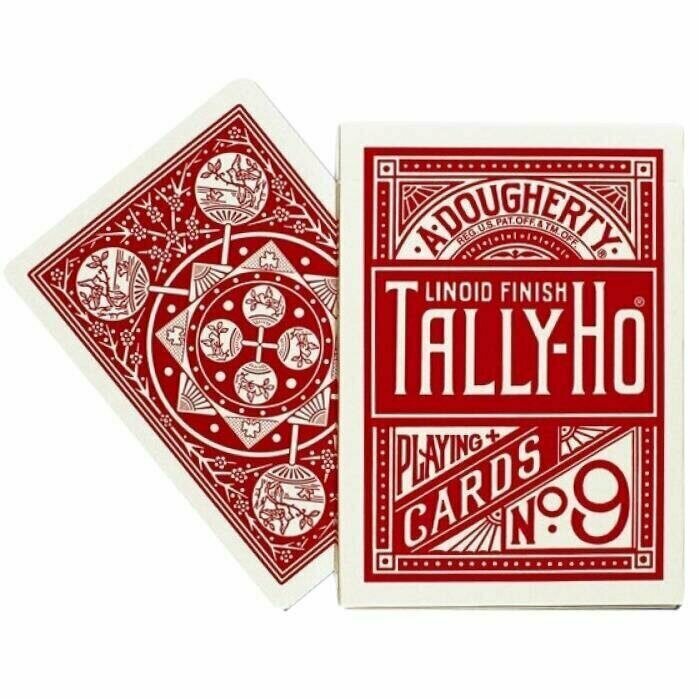 Игральные карты Tally-Ho Circle, красная рубашка, 54шт, пластиковое покрытие — фото 1