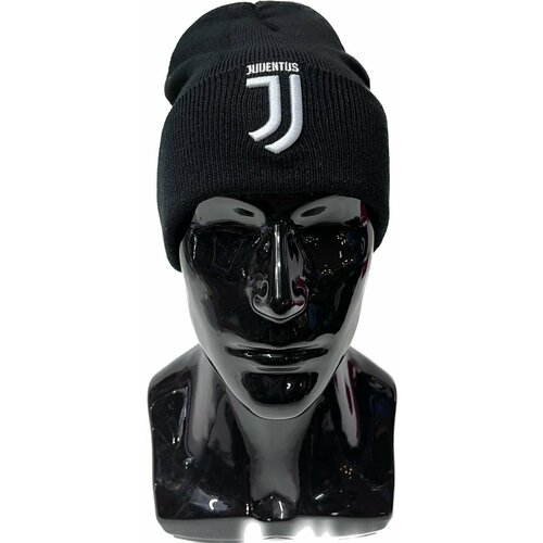 Шапка бини Juventus, демисезон/зима, размер one size, черный