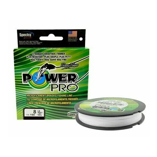 леска плетеная aqua ultra brilliant stoic green 135м 0 14 Плетеный шнур Power Pro 135м белая 0,06/3кг