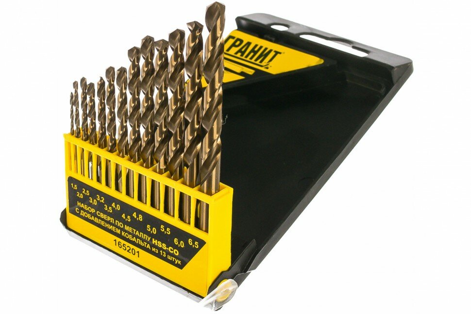 фото Набор сверл по металлу гранит HSS-Co из 13 штук (пластик. упаковка)