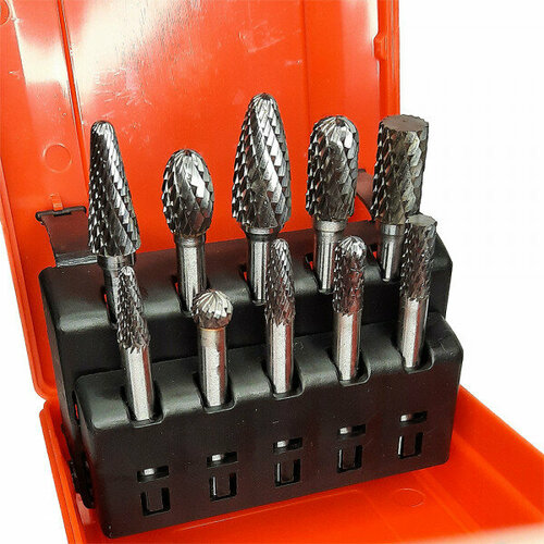 Набор борфрез шарошек по металлу из быстрорежущей стали SINICA 10 шт посадочный диаметр 6мм SINICA CB10 4590₽