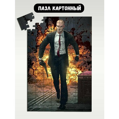 Пазл картонный 29x20 см, размер А4, 120 деталей, модель игра Hitman   999