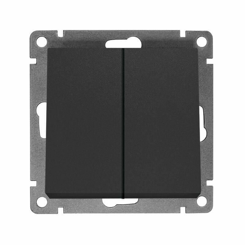 фото Выключатель 2-кл. СП Афина 10А IP20 механизм графит Universal A0023-Gr