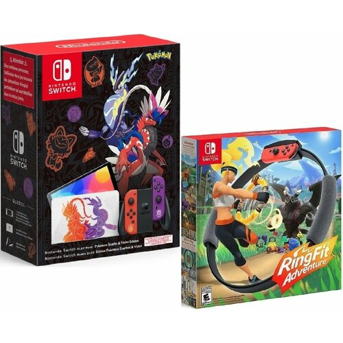 Игровая приставка Nintendo Switch OLED 64 ГБ Pokemon Scarlet Violet Edition Геймпад Ring Fit Adventure 4598000₽