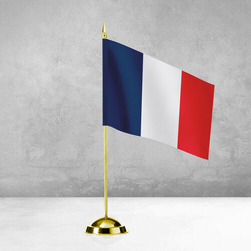 Настольный флаг Франции на пластиковой подставке под золото настольный флаг екатеринбурга на пластиковой подставке под золото
