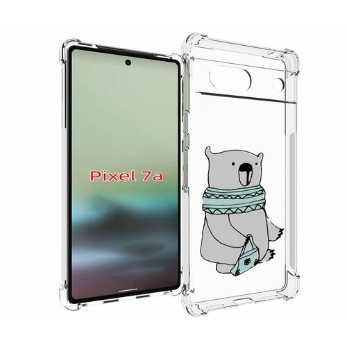 Чехол MyPads Модный медведь для Google Pixel 7A задняя-панель-накладка-бампер