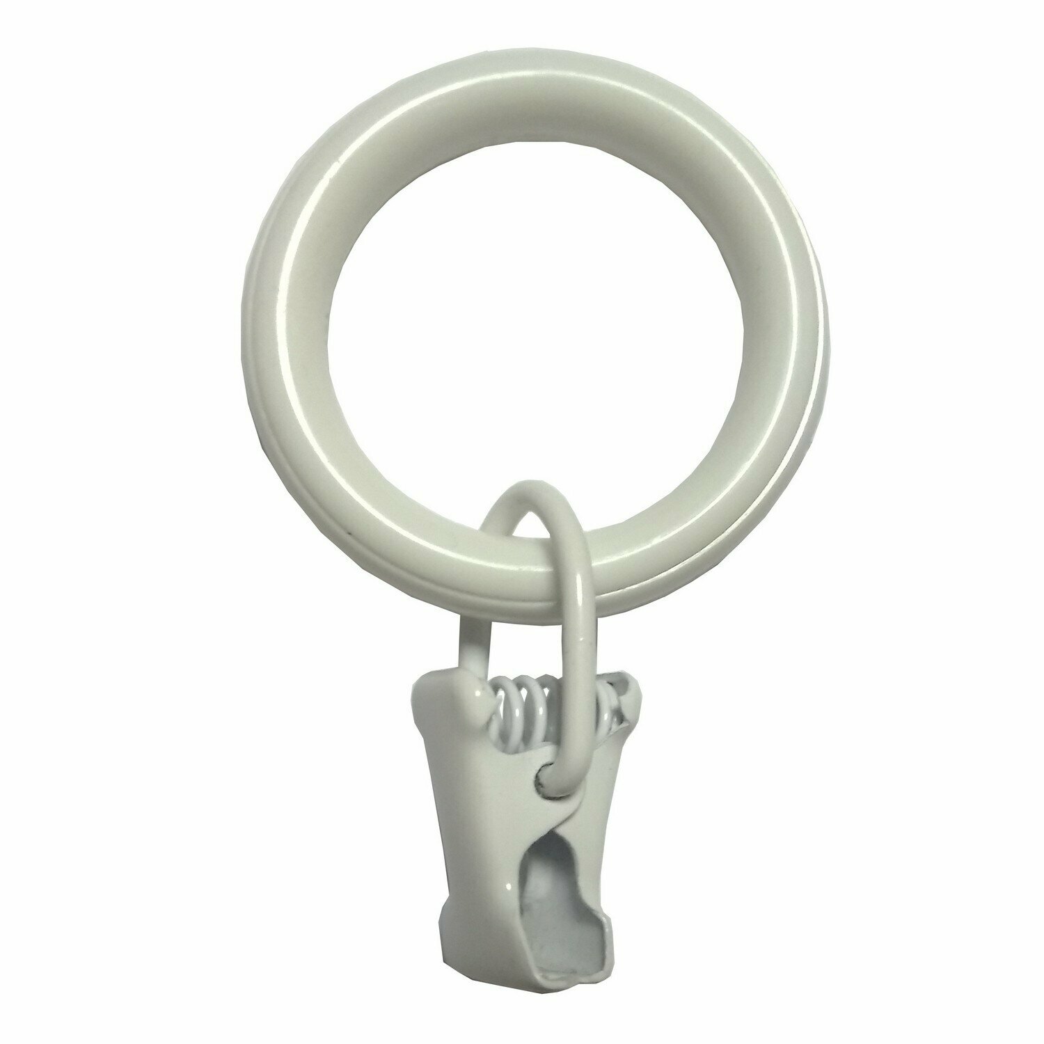 Кольца Арт-Декор с зажимом, 20 мм, 10 шт, металл, белый