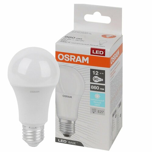 Лампа светодиодная OSRAM Base, 12Вт, E27