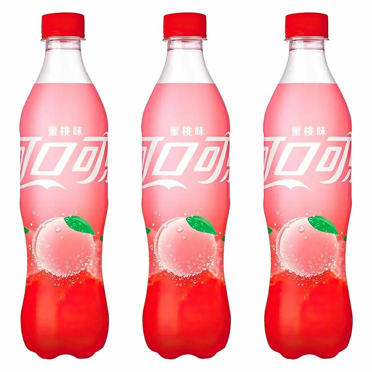 Газированный напиток Coca-Cola Peach со вкусом персика (Китай), 500 мл (3 шт) - фотография № 1