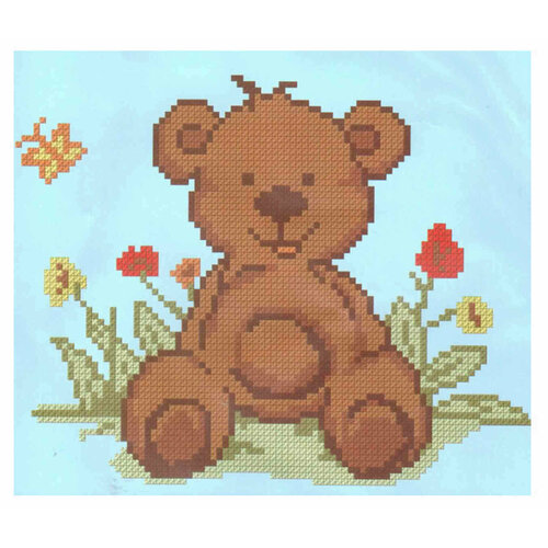 Набор для вышивания крестом Искусница Мишка на полянке, 12*16см