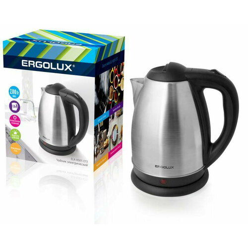 Чайник ELX-KS01-C72 18л 1500-2300Вт 160-250В нерж сталь матов черн Ergolux 13120 182200₽