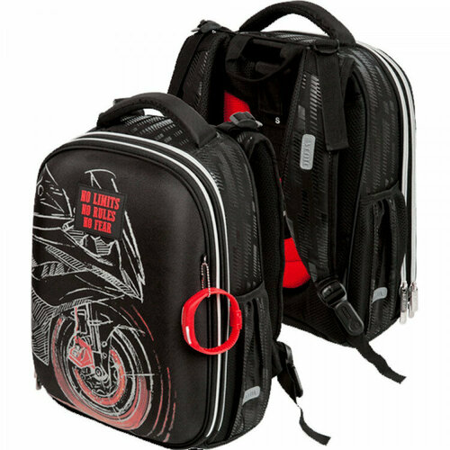 Ранец для мальчика школьный (deVENTE) Choice Moto + часы 38x28x16см арт.7033227