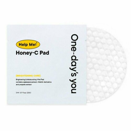 Тонер-пэды для лица ONE DAY'S YOU, Help Me Honey-C Pad, с экстрактом прополиса, 20 шт в упаковке