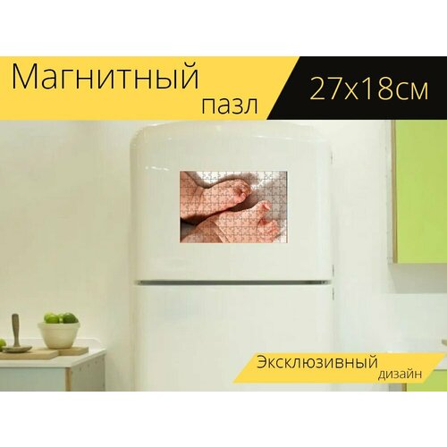 Магнитный пазл Детка, ноги, младенец на холодильник 27 x 18 см. магнитный пазл утиные ноги снэк соус на холодильник 27 x 18 см